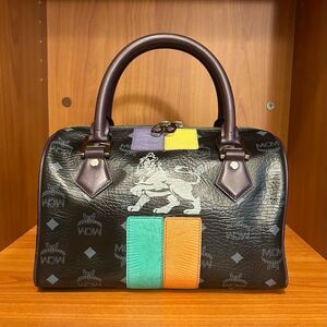 MCM Princess Lion Boston Leather Handbag